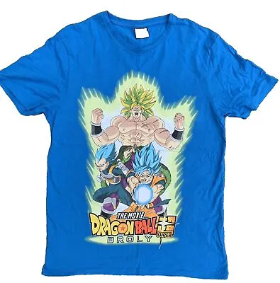 Buy Dragon Ball Z Super Broly The Movie Short Sleeve T-shirt Blue Anime Brand New XL • 8.08£