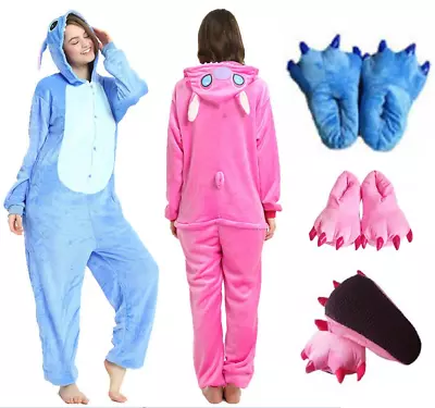 Buy Disney's Stitch Hooded Pajamas For Adults Cosy Sleepwear For Men And Women • 10.88£
