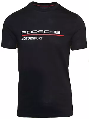 Buy Porsche Men's Short Sleeve T-Shirt Motorsport Collection 100% Cotton Black • 59.94£