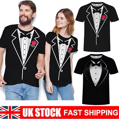 Buy Tuxedo Tie Fancy Dress Funny Gift Halloween T-Shirt Fun Party Father Day Tshirt • 11.98£