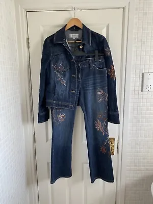Buy Genuine Y2K Embroidered Denim Jeans And Jacket Co-ord Set From Next UK 10  • 40£