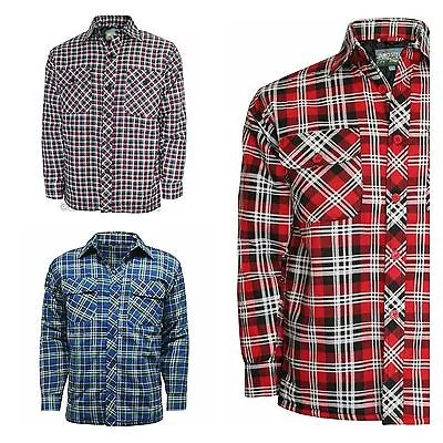 Buy Mens Lumber Jack Outdoor Quilted Padded Checked Shirt Jacket Top Size Chest Pock • 12.99£