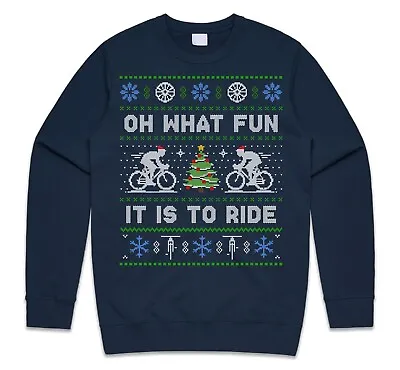 Buy Cycling Oh What Fun It Is To Ride Christmas Jumper Sweatshirt Bicycle Cycle Gift • 23.99£