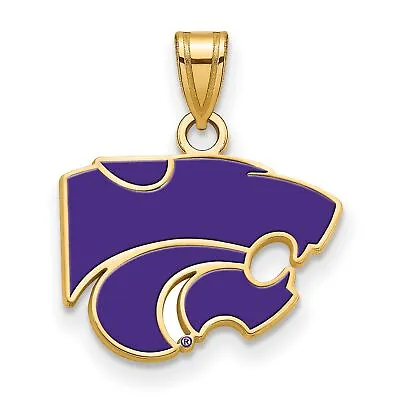Buy Kansas State University Wildcats Purple Mascot Head Pendant Gold Plated Silver • 56.69£