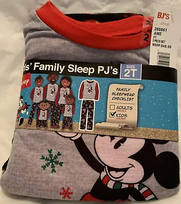 Buy Mickey Mouse￼￼ Christmas Pajamas Set Kids Unisex Size 2T MSRP $48 NWT • 12.71£