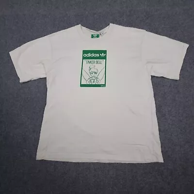 Buy Adidas Shirt Mens MEDIUM White Short Sleeve Tinkerbell T Shirt Disney Size M • 23.66£
