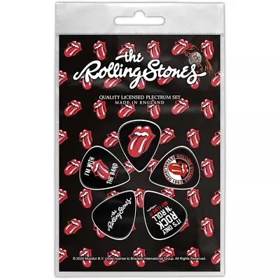 Buy THE ROLLING STONES: TONGUE 1mm Guitar Picks 5 PLECTRUM PACK: Official Merch Gift • 5.95£