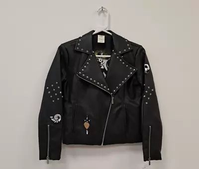 Buy Disney Villains Evil Queen Faux Leather Black Biker Jacket Size XS • 30£