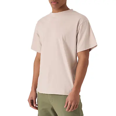 Buy Mens Plain Crew Neck Stone Short Sleeve Casual T Shirts Regular Fit UK Size • 15.99£