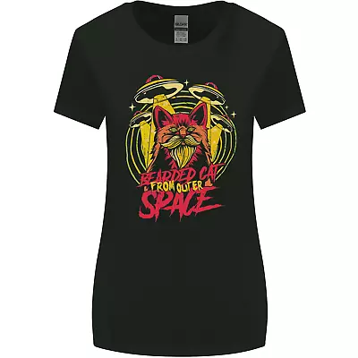 Buy Bearded Cat From Space Outer Aliens UFO Womens Wider Cut T-Shirt • 8.75£