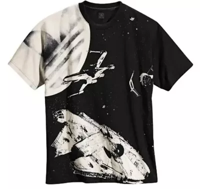 Buy Adidas Originals Star Wars T-shirt Millenium Falcon Size L Large Authentic Split • 249.99£