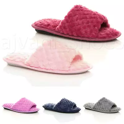 Buy Womens Ladies Winter Thick Foam Fluffy Fur Lined Grip Sole Mule Slippers Size • 2.99£