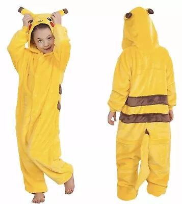 Buy CULTURE PARTY Unisex Kids Animal Pikachu One Piece Pajamas Age 3-4 Years • 9.99£
