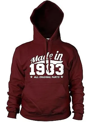 Buy Made In 1983 All Original Parts Hoodie Mens Womens Funny 80's Gift Birthday • 24.99£