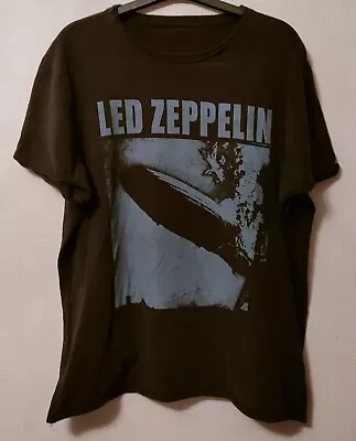Buy Led Zeppelin 1 One First Album Cover Black Grey T Shirt Size L Page Plant Jones • 49.99£