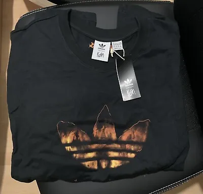 Buy Adidas X Korn Graphic T-Shirt Fire Flame Black Size Xxl 2xl Brand New • 90£