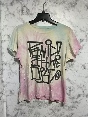 Buy Panic At The Disco Band Tie Dye Graphic Band Rock Tee Shirt Tour Womens XXL 2XL • 6.64£