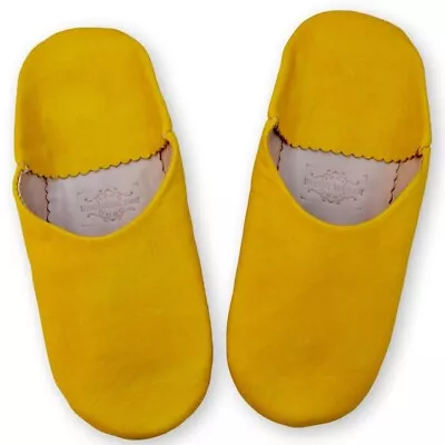 Buy Mens Moroccan Leather Babouche Slippers Sheepskin Slides Mules *handmade* • 24.99£