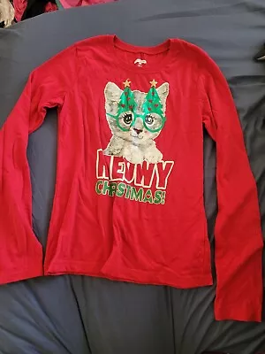 Buy Holiday Time Meowy Christmas Childrens Girls Extra Large Long Sleeve Tee Shirt • 10.23£