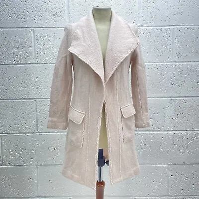 Buy New Look Blush Coat Wooly Wrap Front Buttonless Jacket Thick Y2k Uk 10 • 16.99£