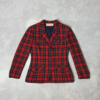 Buy Pendleton 100% New Virgin Wool Fitted Buttoned Tartan Blazer Jacket • 18£
