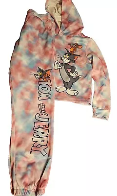 Buy Girls' Tom And Jerry Pullover Hoodie And Jogger Sweatpants Size (M) New • 22.04£