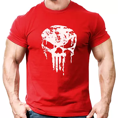 Buy Skull Gym T-Shirt Mens Gym Clothing Tee Workout Training Vest Bodybuilding Top • 8.99£