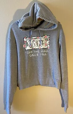 Buy Vans Hoodie Sweatshirt Large Gray Floral Rose Pullover Off The Wall Since 1966 • 18.94£