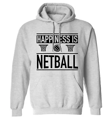 Buy Happiness Is Netball, Hoodie / Sweatshirt Sport Game Netball Shoes Player 5420 • 25.95£