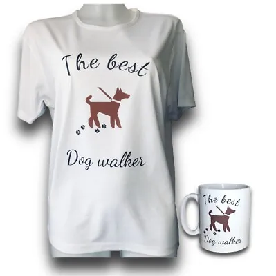 Buy Womens T-Shirt And Mug Set. The Best Dog Walker. Birthday Gifts For Dog Walkers • 18.49£