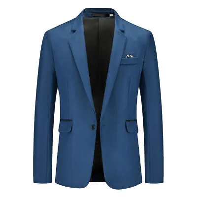 Buy Mens Formal Blazer Jacket Business Wedding Party One Button Smart Suit Coat Tops • 16.39£