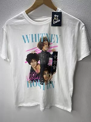 Buy Whitney Houston Girls LG 10/12 White Concert Graphic Short Sleeve Tee T-shirt • 7.79£