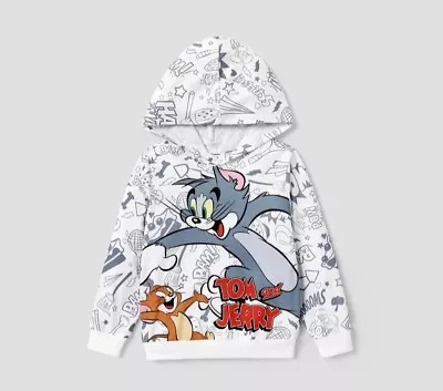 Buy Tom And Jerry Kid Boy Character  Print Hooded  Sweatshirt.  Size 11-12 Years • 22£