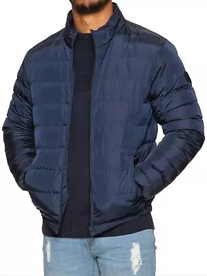 Buy Mens Quilted Jacket Zip Up Bubble Plain Padded Puffer Winter Warm Outerwear Coat • 24.99£