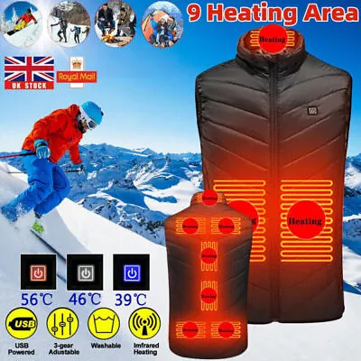 Buy Heated Vest Warm Gilet Winter Men Women Electric USB Jacket Heating Coat Thermal • 14.95£