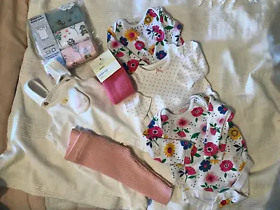 Buy Baby Girl Clothes Bundle Up To 3 Months New & Worn Bodysuits Dungerees 9 Items • 6.80£