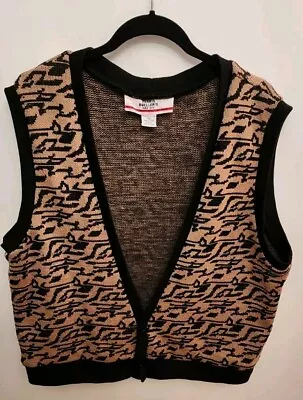 Buy Ferris Buellers Day Off Vest 2XL Black Beige V Neck Knit Pullover Costume • 34.96£