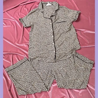 Buy Secret Treasures Pajamas Girls Medium 8 10 Short Sleeve Top/ Pants Leopard Print • 12.06£