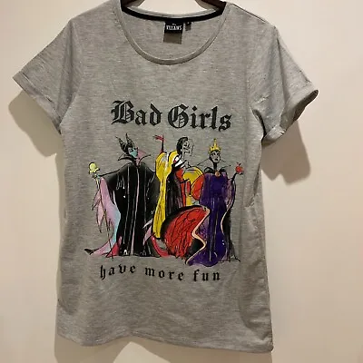 Buy Disney Bad Girls Have More Fun Villains Size 8 Grey Tshirt Top Womens Pep & Co • 7.50£
