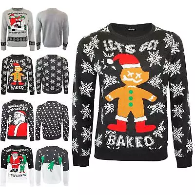 Buy Mens Nuts Roast Christmas Crew Neck Sweater Knitted Long Sleeve Xmas Jumper Top • 12.69£