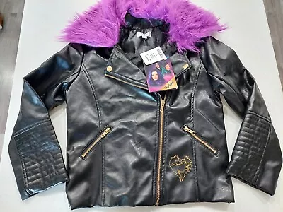 Buy D Signed Descendants Faux Leather Jacket With Purple Fur Collar Girls Size Large • 20.08£
