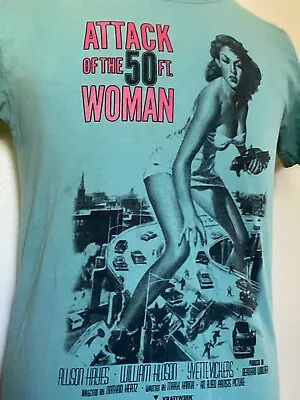 Buy Vintage Kraftwerk Attack Of The 50 Foot Woman T-Shirt-Large-Teal • 41.26£