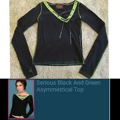 Buy Vtg Y2k Serious Clothing Mall Goth Top Hot Topic La Punk Green Cyber Corset Lace • 66.15£