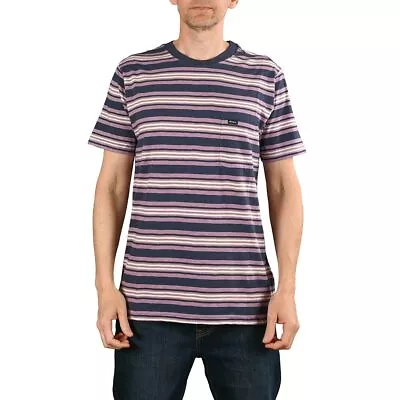 Buy Bnwt Rvca Damian T-shirt Men´s Clothing Striped Moody Blue S, M, L, Xl • 15£