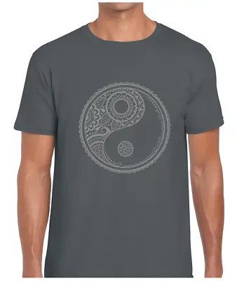 Buy Yin Yang Mandala Mens T Shirt Hinduism Buddhism Hindu Yoga Indian New Design Top • 8.99£