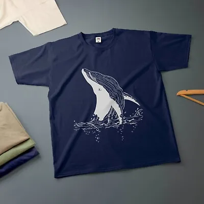 Buy Whale Ink Drawing T-Shirt Various Sizes & Colours Tee • 8.99£
