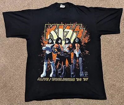 Buy Vintage KISS Band Concert T-Shirt Alive Worldwide Tour 96 - 97 Birmingham XL • 110£
