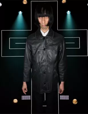 Buy Leather Jacket Trench Black Coat Goth Grunge Belt Matrix Crow • 66.51£