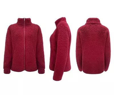 Buy Womens Teddy Bear Fleece Fluffy Winter Coat Ladies Hoodies Jacket Zip Up Outwear • 19.19£