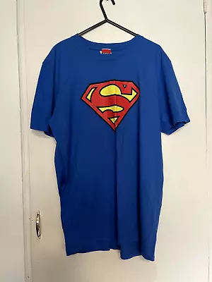 Buy Superman Official Dc Comics Logo Blue T-shirt Top Short Sleeve Men's - Large L • 6.99£